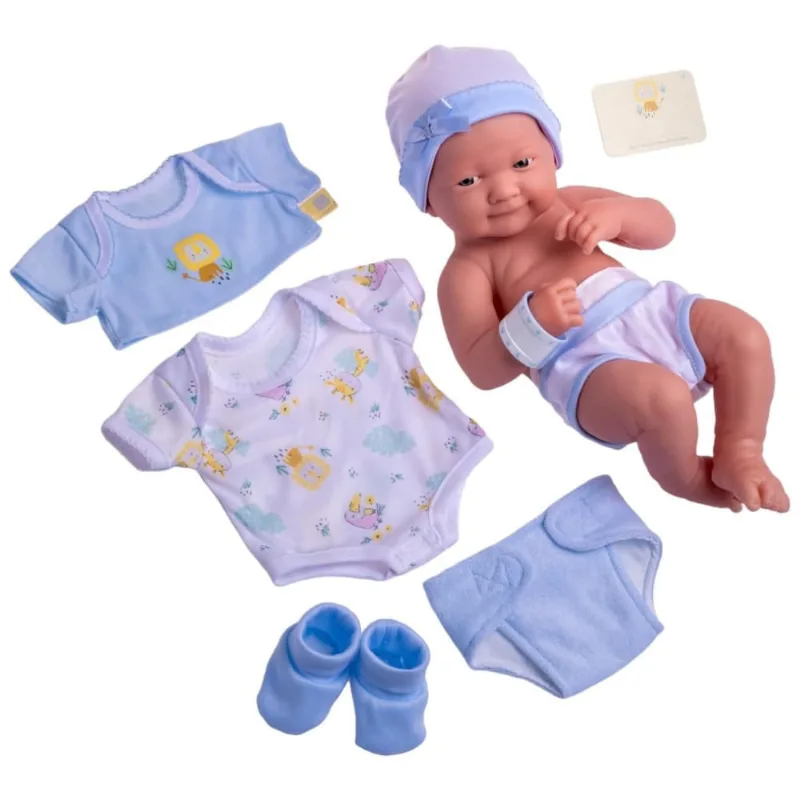 Bebê Recém-Nascido Newborn, Boneca Bebê La Newborn Nursery 35,5 cm da JC Toys - Conjunto Inclusivo de 8 Peças
