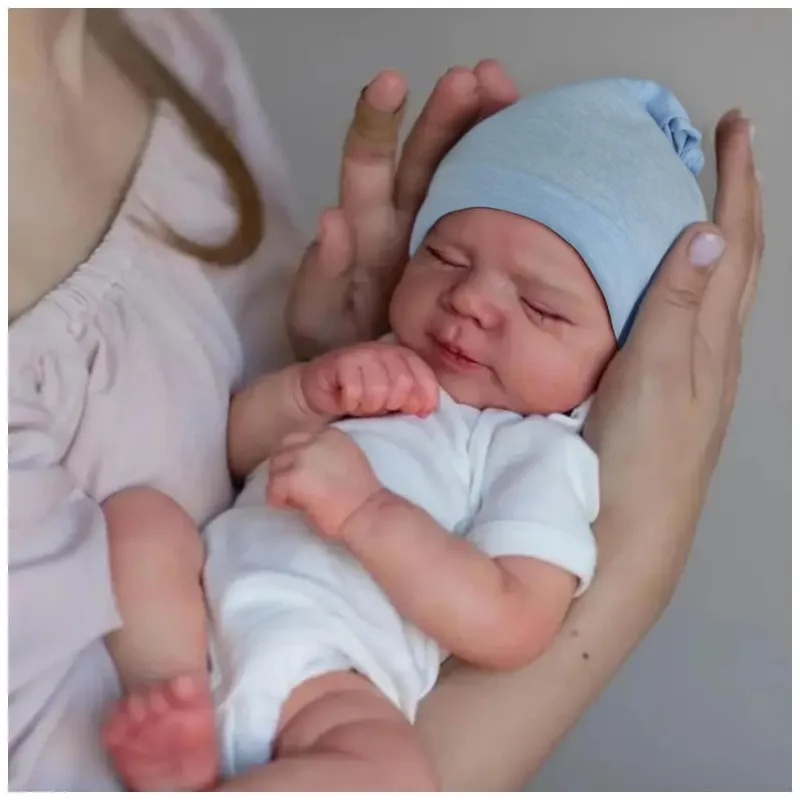 Bebê Recém-Nascido Newborn, Boneco Bebê Realista CHAREX Menino 45 Centímetros, Dormindo, Corpo de Pano Macio Ponderado, Presente de Aniversário