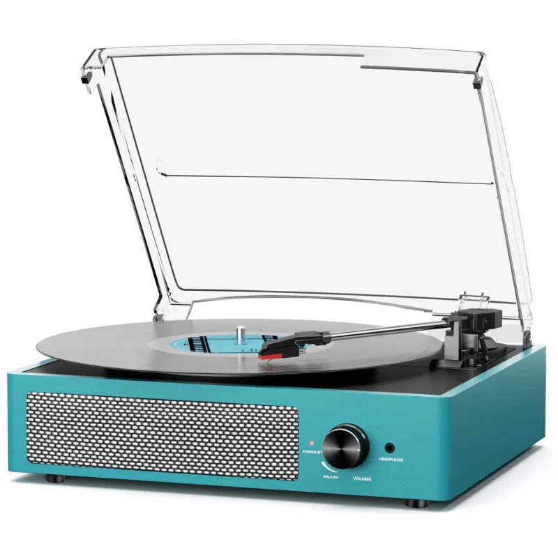 Toca-discos De Vinil Com 2 Caixas De Som - Retrô, Bluetooth, 3 Velocidades, Saída Rca, Aux, Fone, Auto Stop,cotsoco