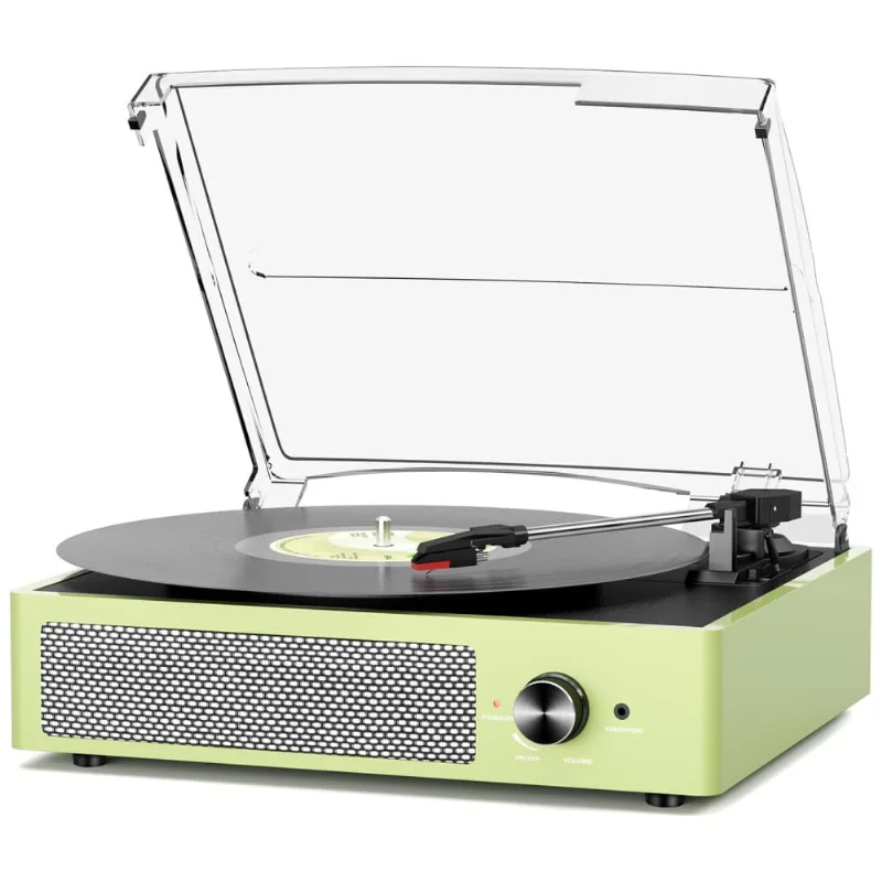 Toca-discos De Vinil Com 2 Caixas De Som, Estilo Vintage, Movido Por Correia, 3 Velocidades, Reprodução Bluetooth, Entrada Aux, Saída Rca -cotsoco