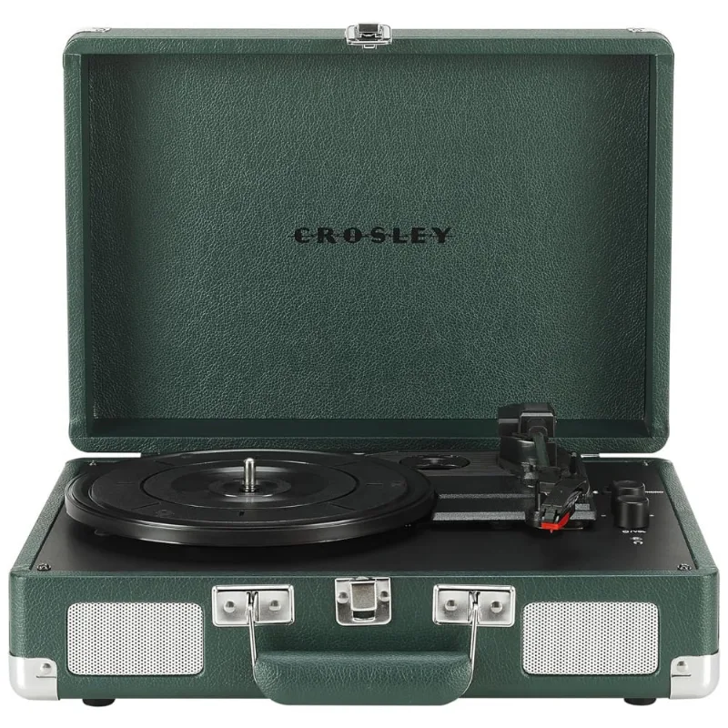 Toca-discos Vintage Crosley Cr8005fem Cruiser Plus 3 Velocidades Com Bluetooth E Maleta Portátil, Verde Escuro