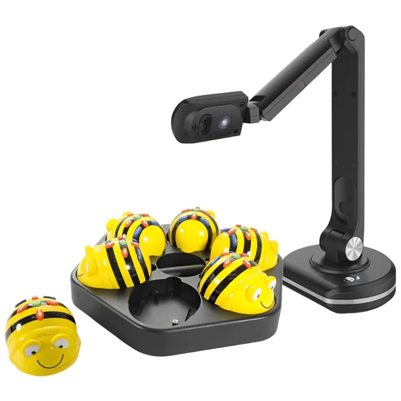 Kit 6 Robôs Programáveis Bee Bots STEM + Estação de Conexão c/ Câmera Joyusing V500S 8MP Grátis - Ideal p/ Aprender Codificação,Generic