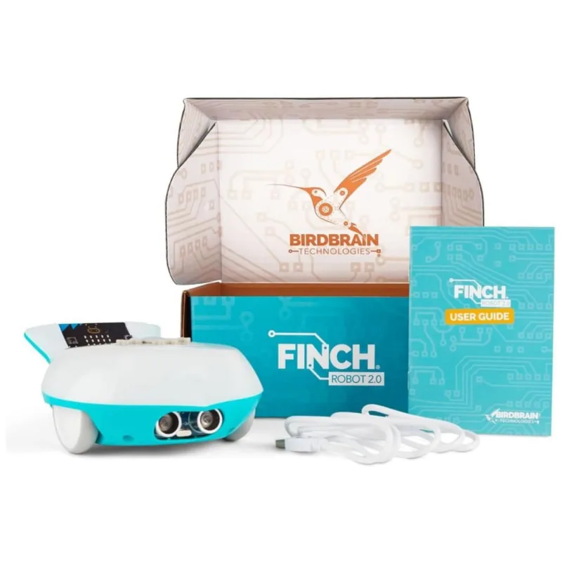 Kit Robótico BirdBrain Finch 2.0 c/ Micro:bit - Aprenda Python Codificando - Robô STEM p/ Crianças e Adultos - Programável - 5 a 16 anos