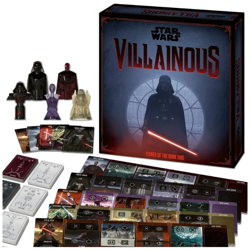 Jogo de Tabuleiro Star Wars: Conquista dos Vilões Sombrios - Aventura Estratégica com Darth Vader e Kylo Ren -