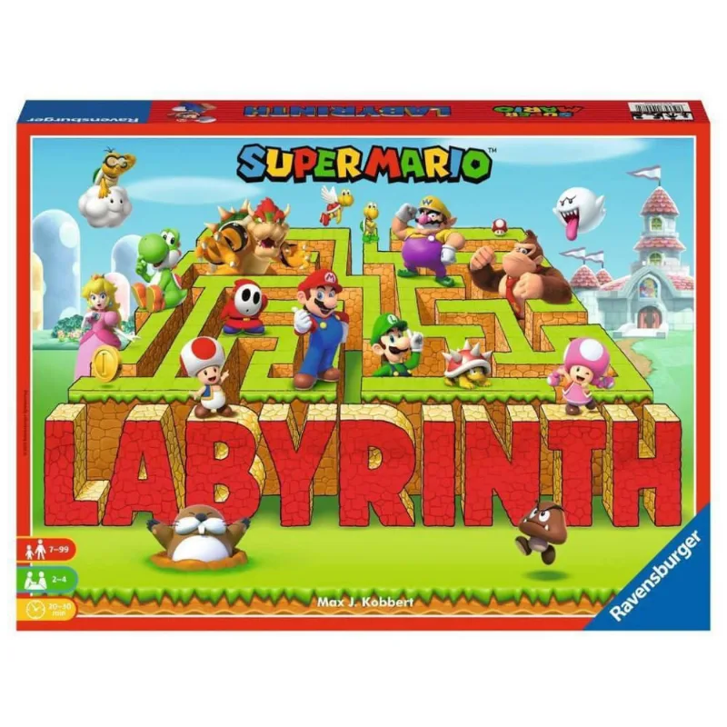 Jogo de Tabuleiro Super Mario: Desafio Estratégico - Divirta-se em Família! Ideal para Aniversários! Para 2-4 jogadores.