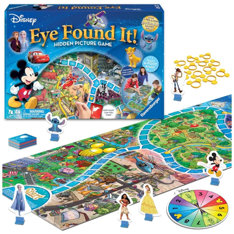 Jogo de Tabuleiro Ravensburger Disney Eye Found It - Divertido Aprendizado com os Favoritos da Disney para Idades a partir de 4 Anos
