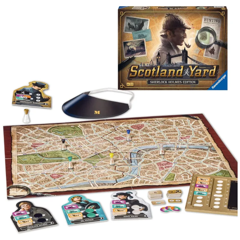 Jogo de Estratégia Ravensburger Scotland Yard Edição Sherlock Holmes - Desafio Cerebral Cativante, Ideal para Noites de Diversão em Família