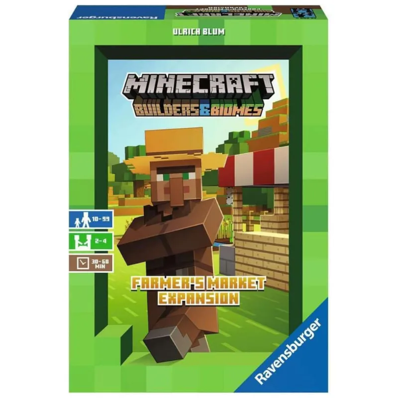Ravensburger: Expansão Minecraft Builders Biomes Farmers Market para Jogo de Tabuleiro Estratégico - Idade 10+ - Exclusivo da Amazon