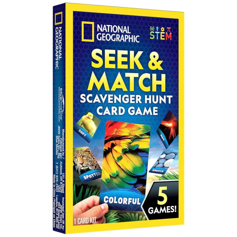 Jogo de Cartas National Geographic Caça ao Tesouro para Crianças - Busque, Combine e Aprenda com Diversão!Blue Marble - Ecletiq
