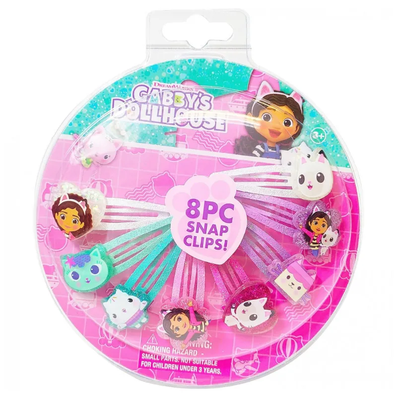 Presilhas de Cabelo Gabbys Dollhouse para Meninas - Kit com 8 Presilhas Coloridas Idade 3+,Luv Her