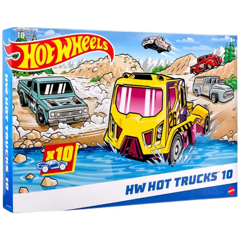 Conjunto de 10 Caminhões Hot Wheels em Escala 1:64 - Modelos Oficiais e Personalizados