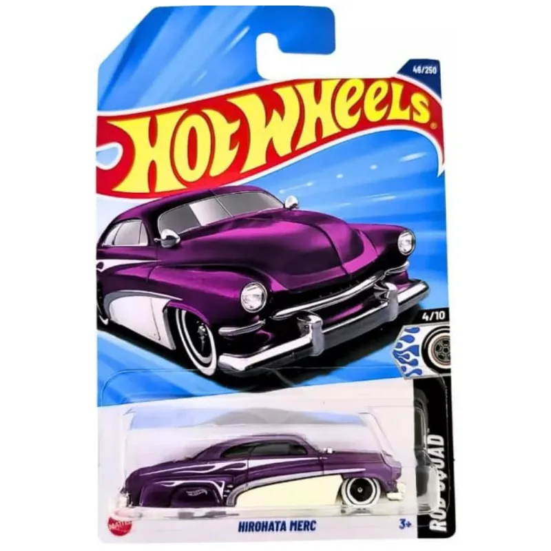 Carrinho Hot Wheels Hirohata MERC, Série Rod Squad, Escala 1:64, Veículo de Metal Fundido