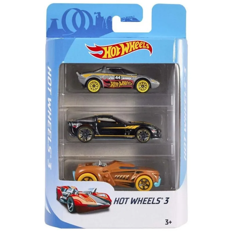 Hot Wheels K5904 Conjunto de Carros Básicos Hot Wheels 3 Pacotes,Mattel