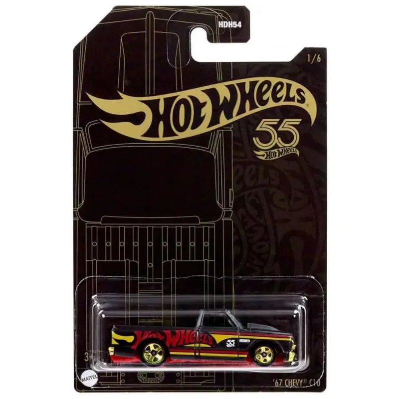 Miniatura Hot Wheels Chevy C10 1967 Pérola Chrome 1:64 Mattel Metal, 7g, 3", Veículo Colecionável Infantil, Edição 2023