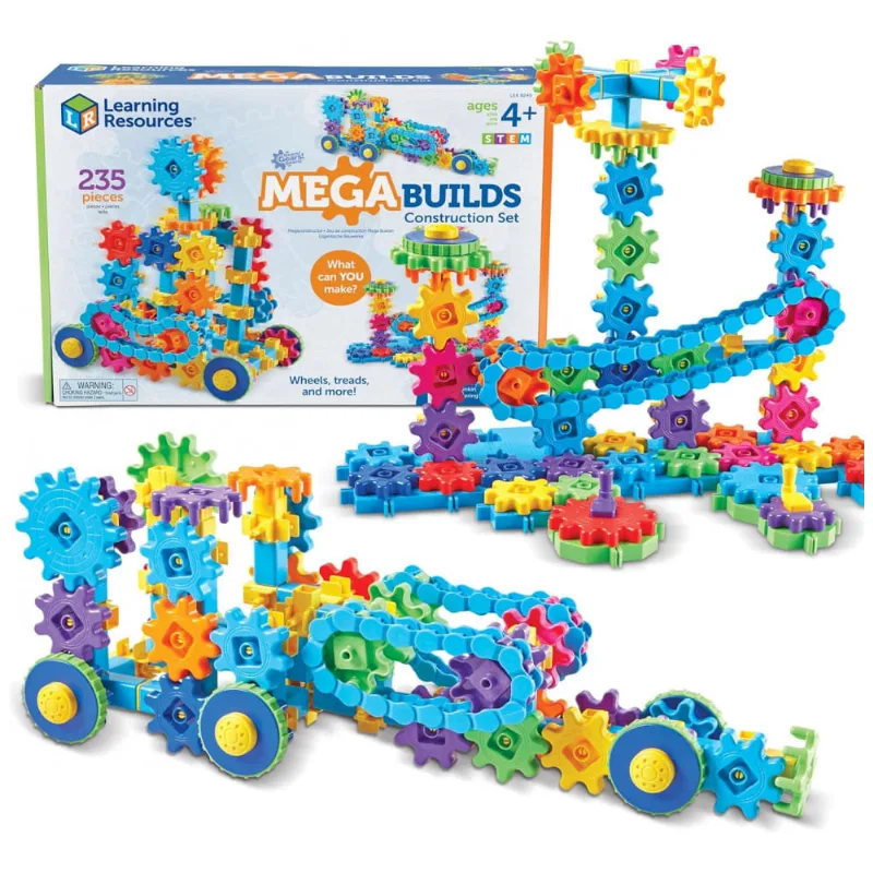 Learning Resources Gears! Gears! Gears! Deluxe Building Set – Kit STEM de Construção com 100 Peças Coloridas para Crianças a partir de 3 anos