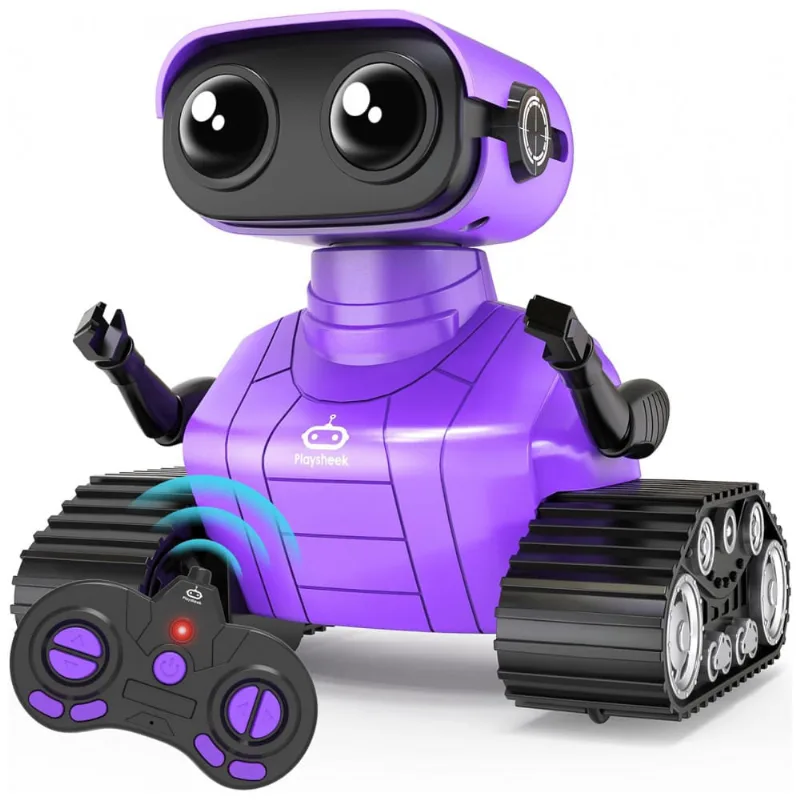 Robô Emocional Programável Roxo – Playsheek “Emo Robot” com Controle Remoto, Dança e Luzes LED para Crianças a Partir de 3 Anos