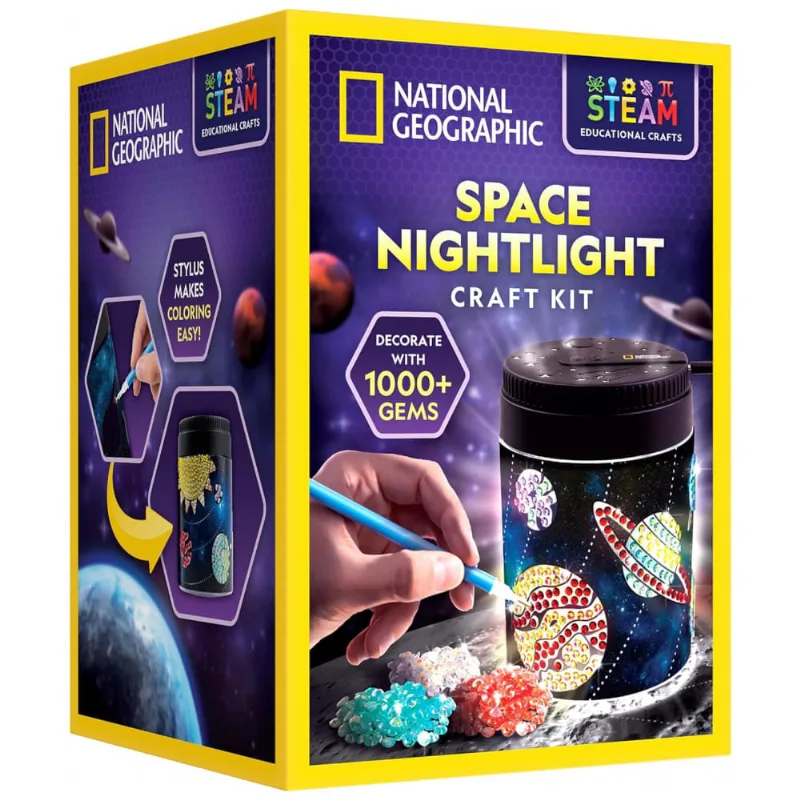Diamond Painting Night Light Sistema Solar – Brinquedo Educativo STEM, Painel com 1.000+ Gemas, Presente Criativo para Crianças, Multicolor