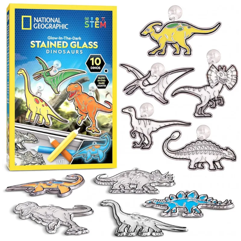 Kit Vitral Sistema Solar Multicor – Pintura Glow-in-the-Dark, Artesanato Educativo STEM, Presente Criativo Crianças, National Geographic