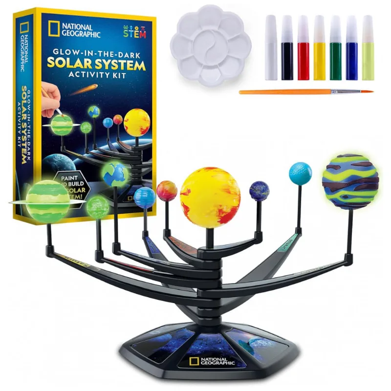 Kit Modelo 3D do Sistema Solar que Brilha no Escuro – Brinquedo Educativo, STEM para Crianças, Presente Criativo, National Geographic