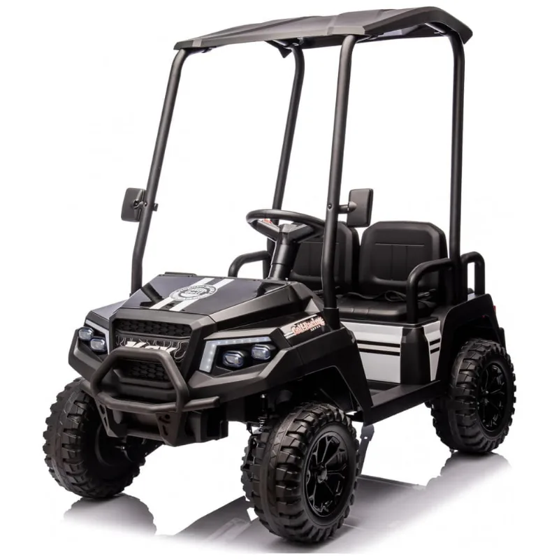 Carrinho Elétrico Infantil 4x4 24V Sopbost, 4 Lugares, Controle Remoto, Suspensão EVA, 4 Motores, MP3 Bluetooth, Preto