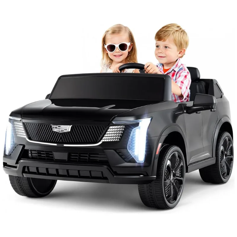 Carro Elétrico Infantil Licenciado Costzon Cadillac 24V 2 Lugares, Controle Remoto, Suspensão 4 Rodas, Música, Luzes LED, Preto