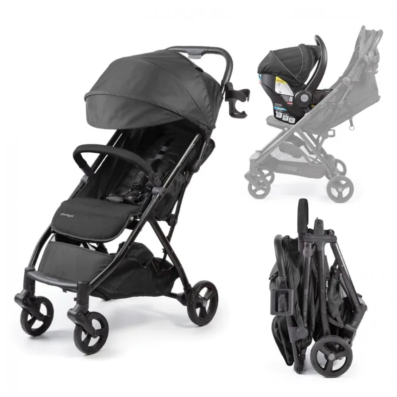 Carrinho de Bebê Summer Infant Ingenuity 3Dquickclose CS+ Preto, Dobragem Compacta com Uma Mão, Capota Extra Grande, Cinto 5 Pontos, Compatível