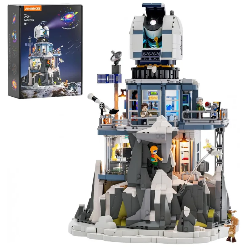 Observatório alpino Lumibricks Alpine Observatory com iluminação LED e projetor de galáxias, 2437 peças