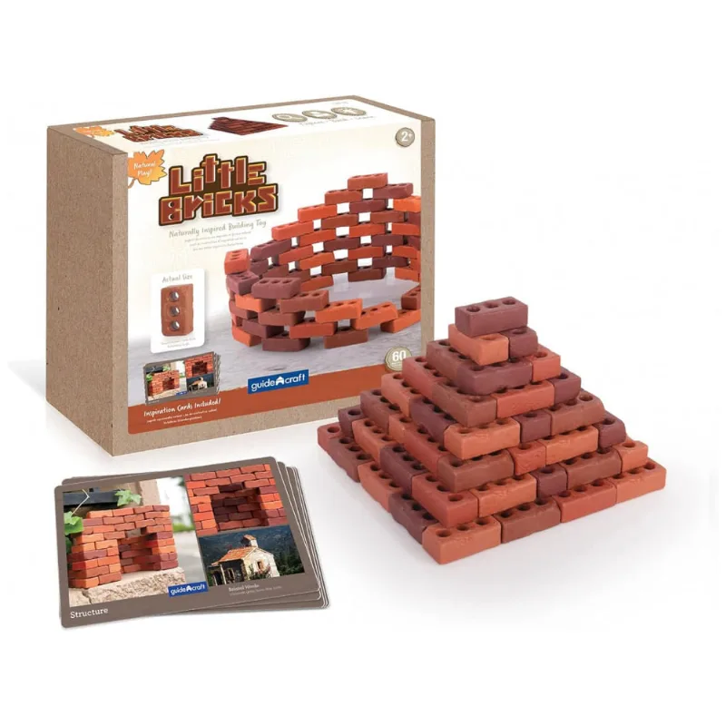 Conjunto de blocos de construção Guidecraft Little Bricks com 60 peças em miniatura e peso tátil para atividades de engenharia e modelagem