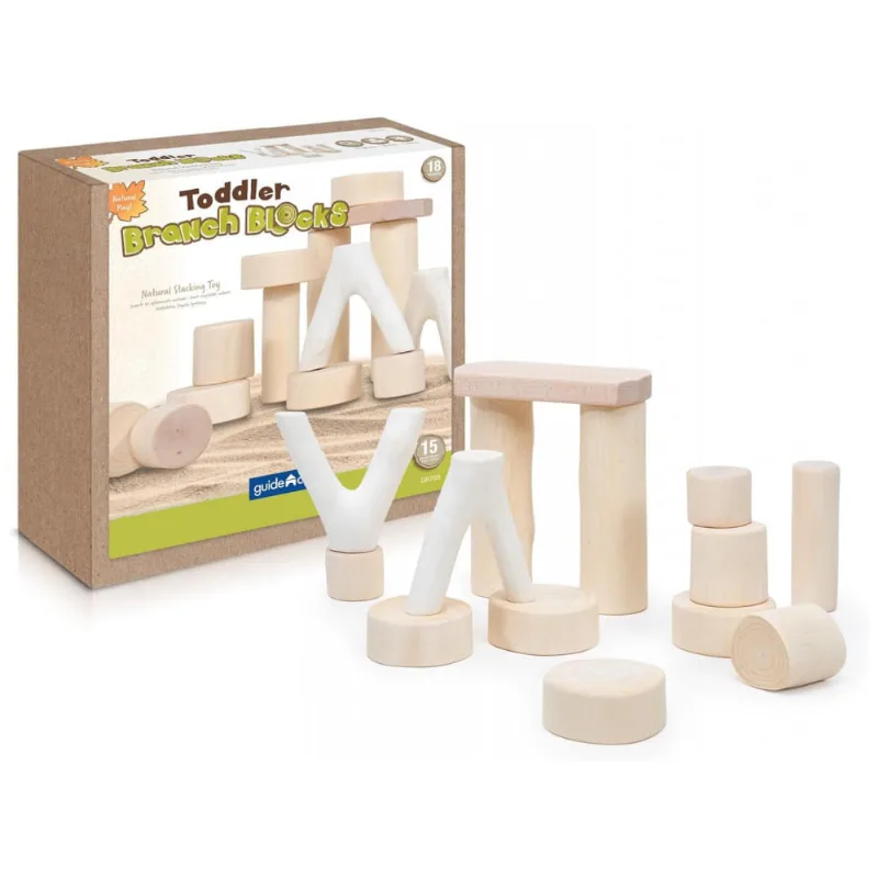 Blocos de Madeira Guidecraft Toddler Branch Blocks Natural Lixado 15 Peças G6769