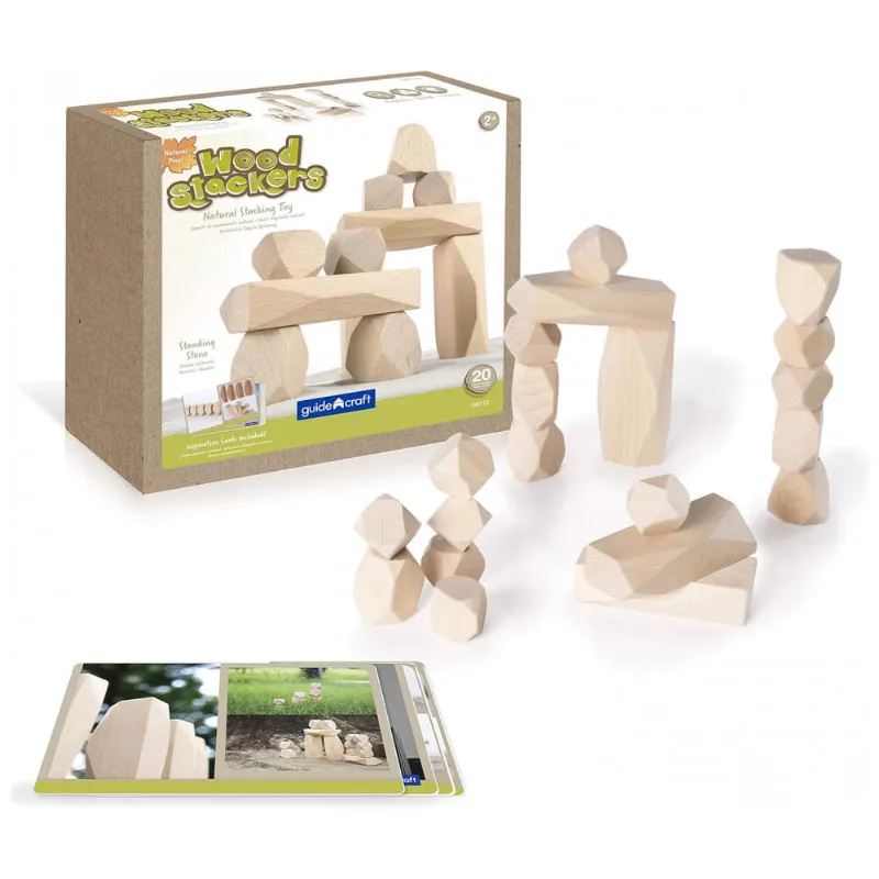 Blocos de Madeira Guidecraft Wood Stackers Pedras Naturais Multicoloridas 20 Peças G6772