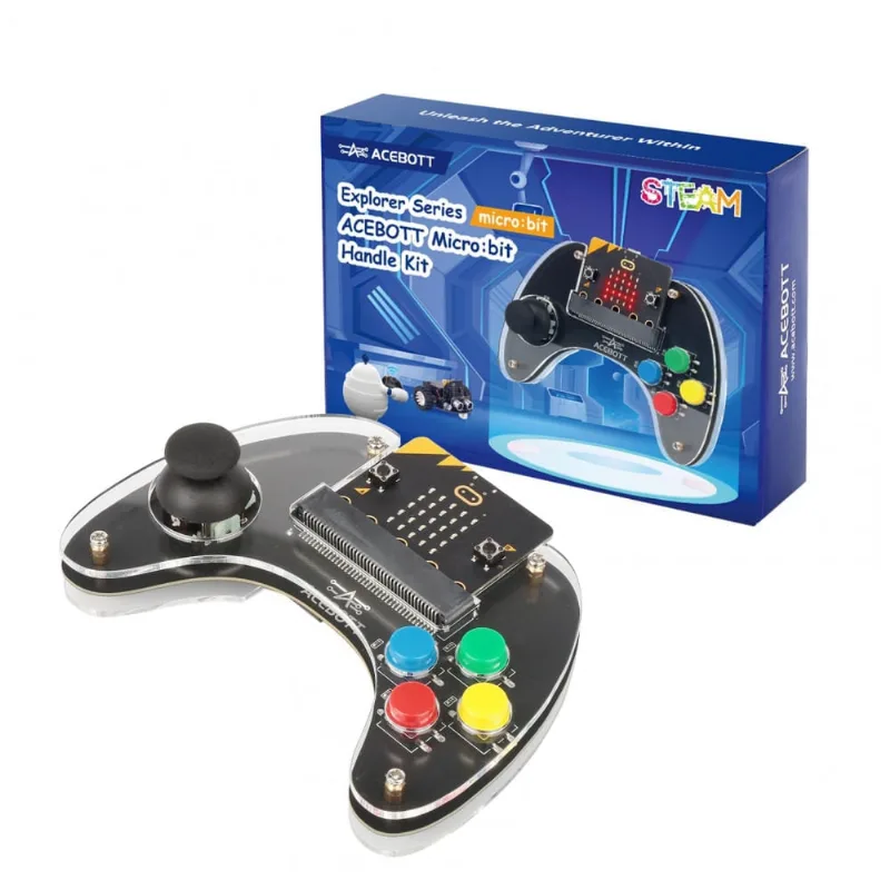 Controle sem fio ACEBOTT QD026 STEM para robôs micro:bit com joystick vibração compatível MakeCode inclui placa micro:bit