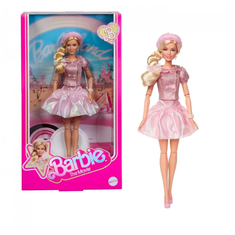 Barbie The Movie Pink Beret – Margot Robbie colecionável com conjunto rosa e boina 2025