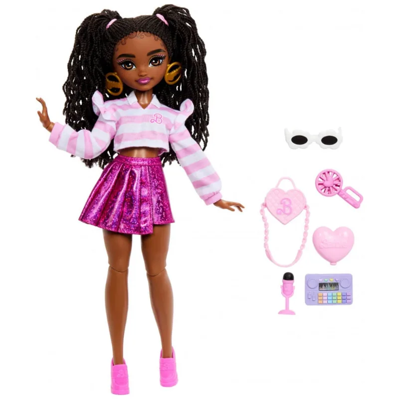 Barbie Brooklyn Dream Besties - Boneca Fashionista com Acessórios Temáticos de Dança, Cabelos Castanhos Trançados e Roupas Removíveis