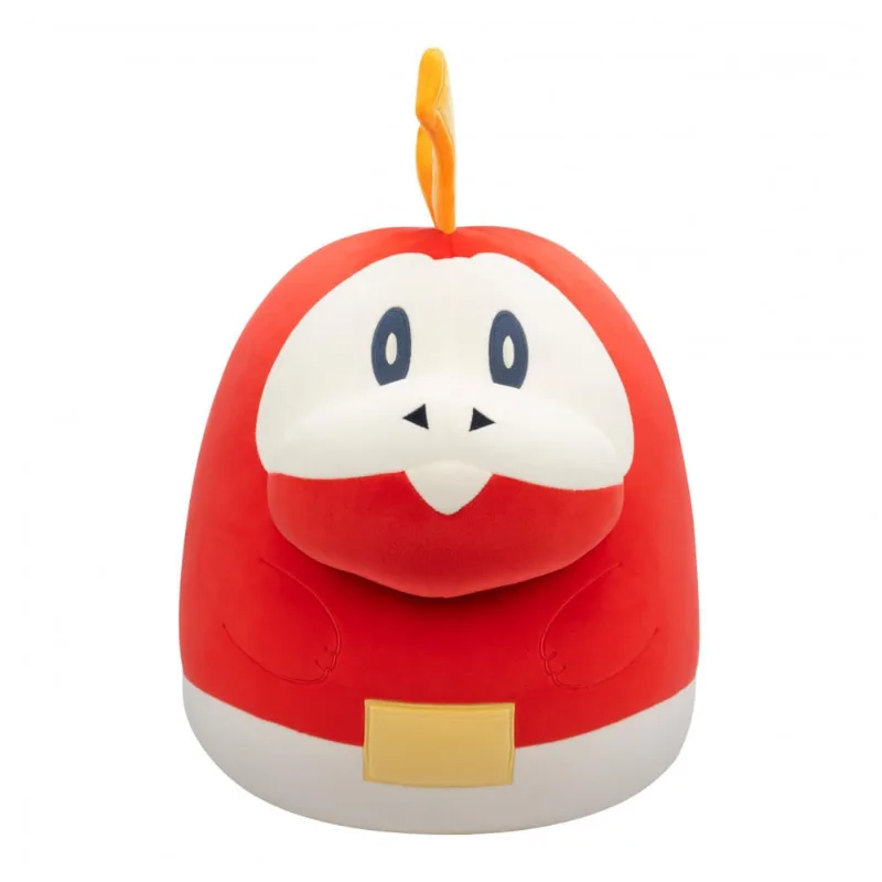 Pelúcia Pokémon Fuecoco Squishmallows Jazwares vermelha formato arredondado tamanho 35cm