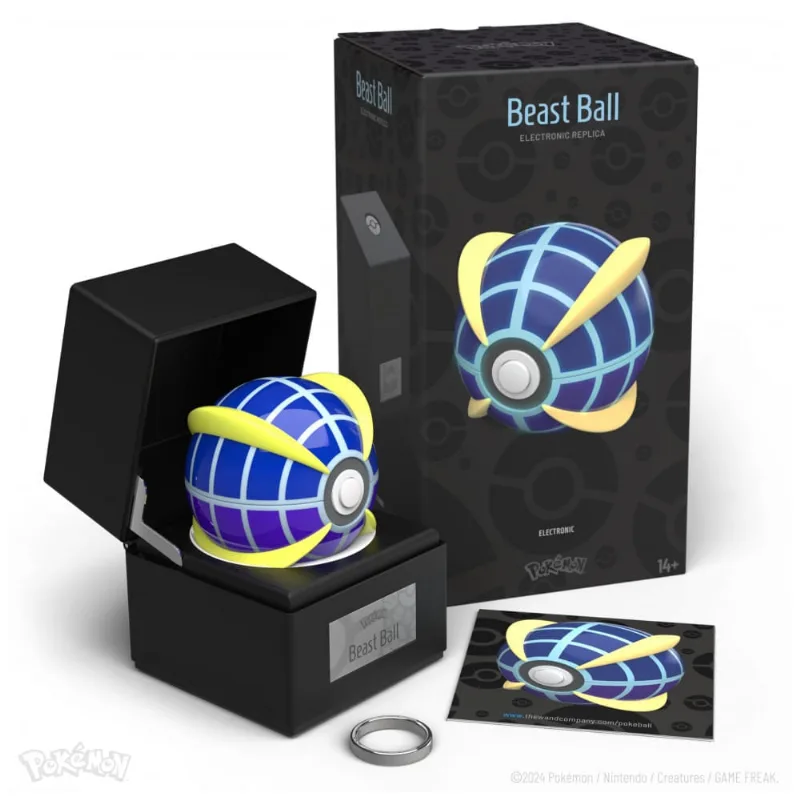 Réplica Poké Bola Original The Wand Company metal eletrônica com sensor de movimento luz multicolor base expositora numerada