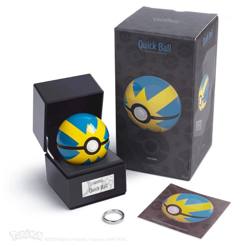 Poké Bola Quick Ball The Wand Company metal eletrônica sensor toque e proximidade luz multicolor base expositora numerada - Réplica Autêntica