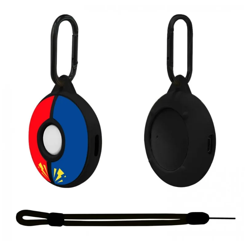 Capa protetora de silicone Chanvoo para Poke GO Plus+ 2023 preta com pulseira de pulso