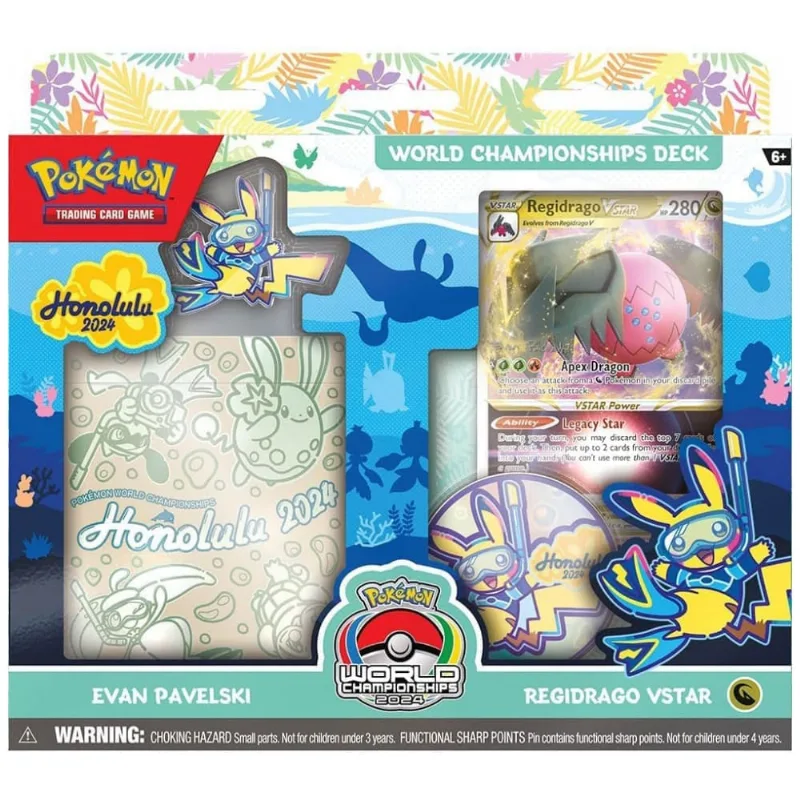 Baralho Pokémon TCG 2024 World Championships Deck The Pokémon Company multicolorido com 60 cartas e acessórios