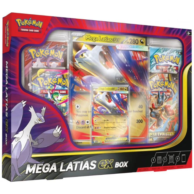 Box de cartas Pokémon TCG Mega Latias EX The Pokémon Company multicolorido com 4 boosters