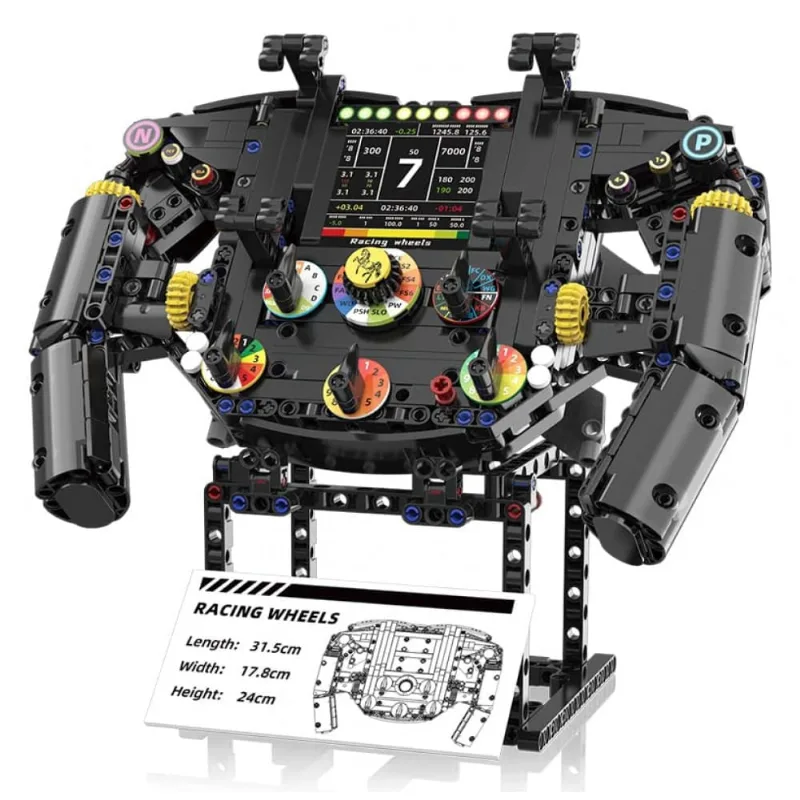 Kit de Construção STEM Volante F1 – Modelo de Rodas de Corrida com 833 Peças, Blocos Realistas para Montar e Decorar, 6+ anos