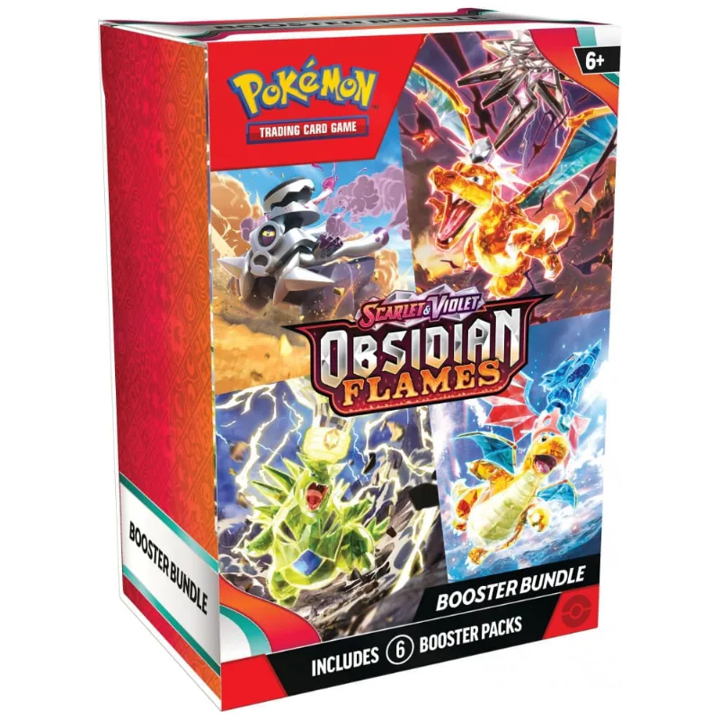 Pacote de boosters Pokémon TCG Scarlet & Violet Obsidian Flames com 6 pacotes