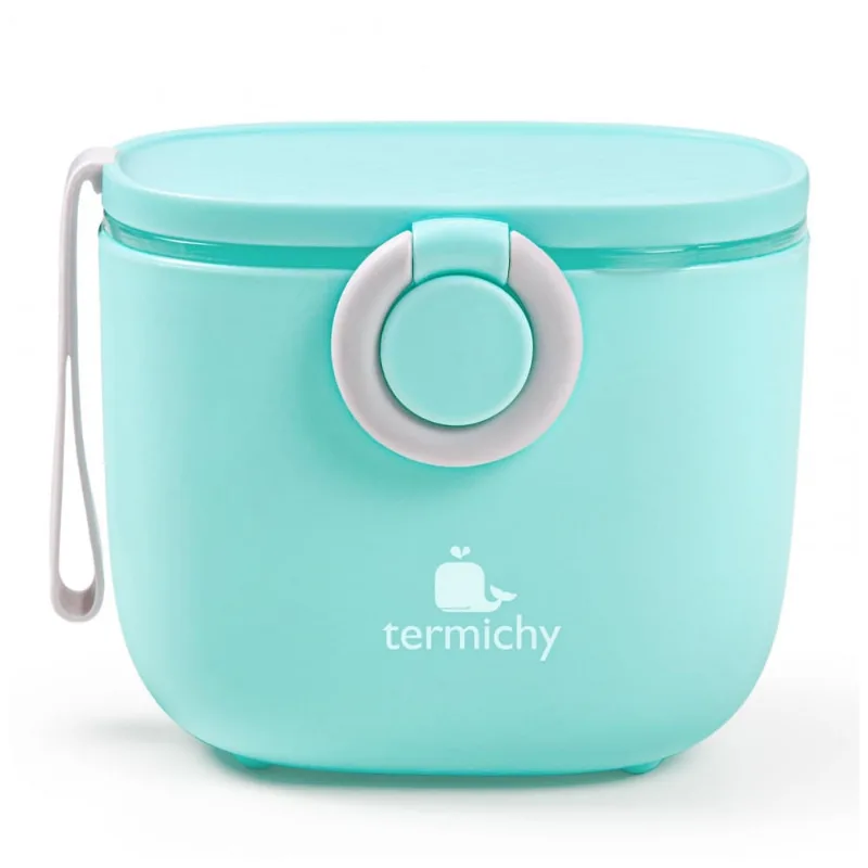 Dispenser Fórmula Bebê Termichy Azul Portátil com Alça e Colher 250g 500ml