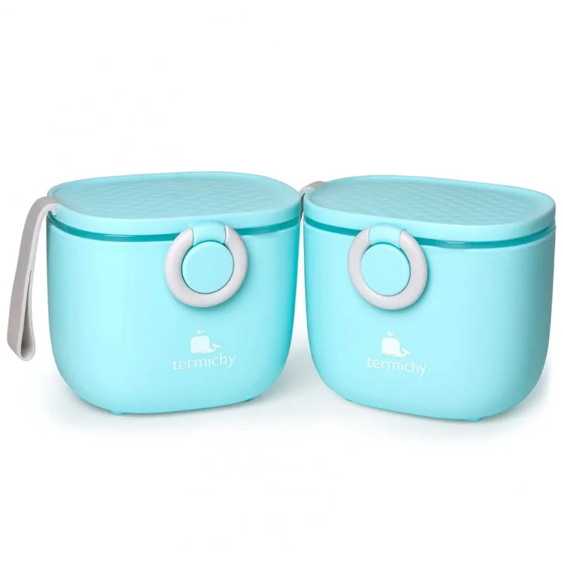 Dispenser Fórmula Bebê Termichy Azul Portátil com Alça e Colher 250g 2un