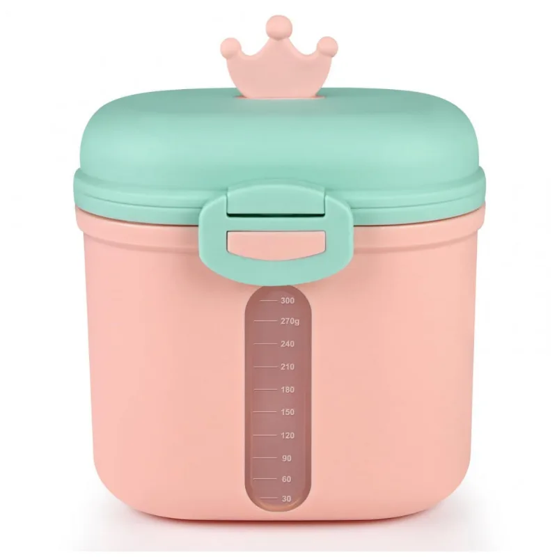 Dispenser Fórmula Bebê Accmor Rosa Portátil com Colher Nivela 360g