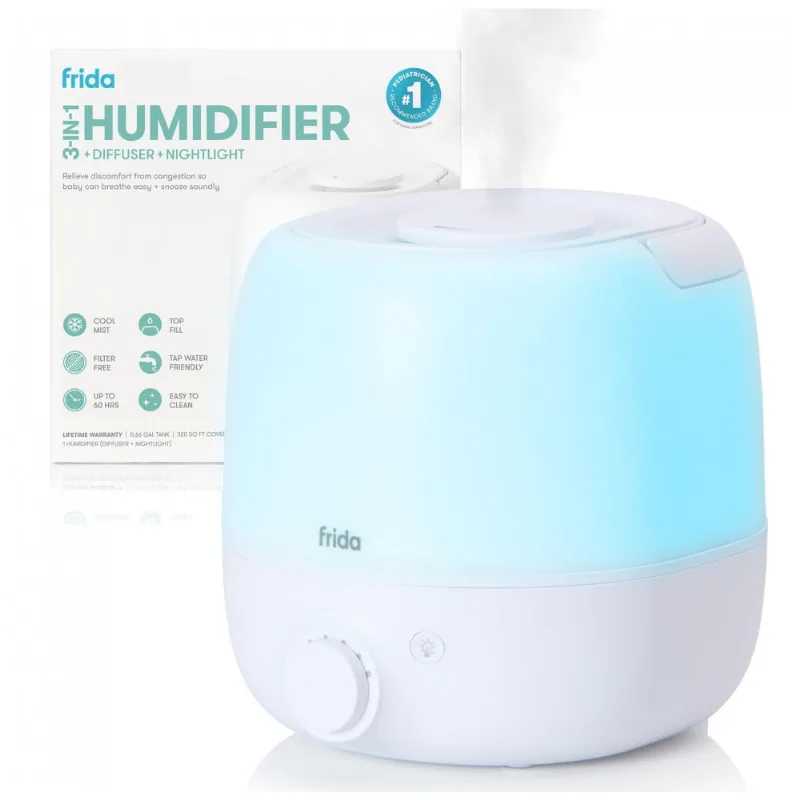 Umidificador Névoa Fria Frida Baby Branco 3-em-1 2,5L Quartos Grandes 120V