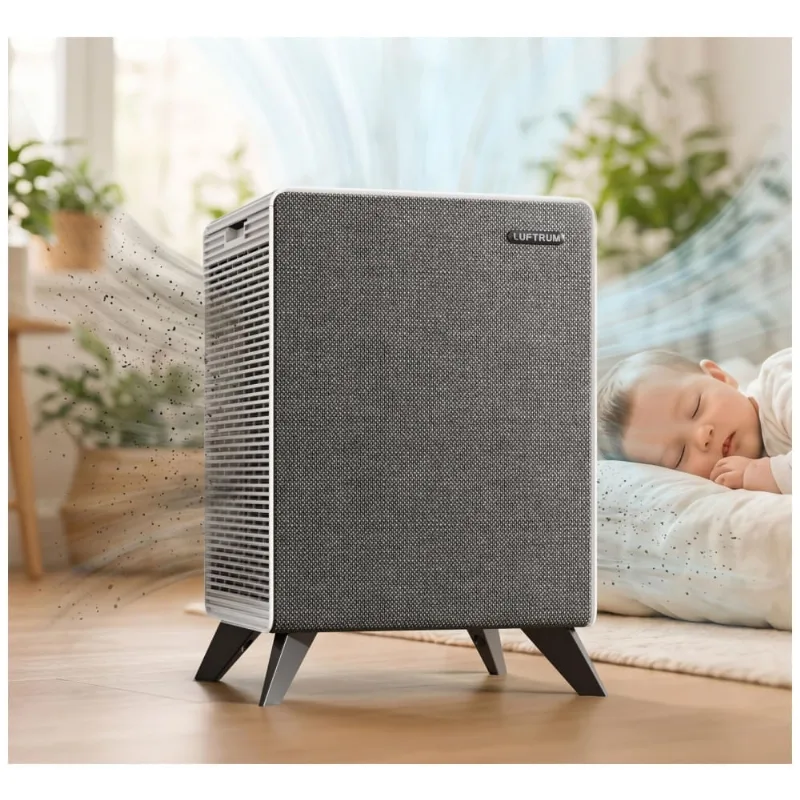 LUFTRUM Purificador de Ar para Ambientes Grandes até 209 m² com Filtro HEPA Duplo e Monitor de Qualidade do Ar