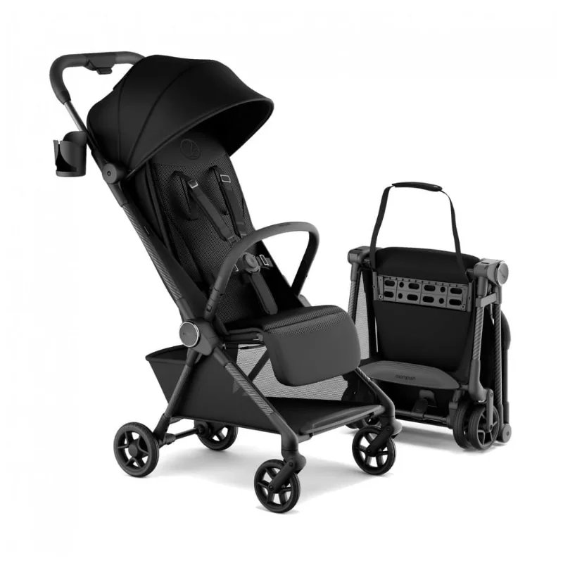 Carrinho de Bebê Mompush Nexis Carbon Preto Ultra Leve 5,2 kg do Nascimento a 22,7 kg
