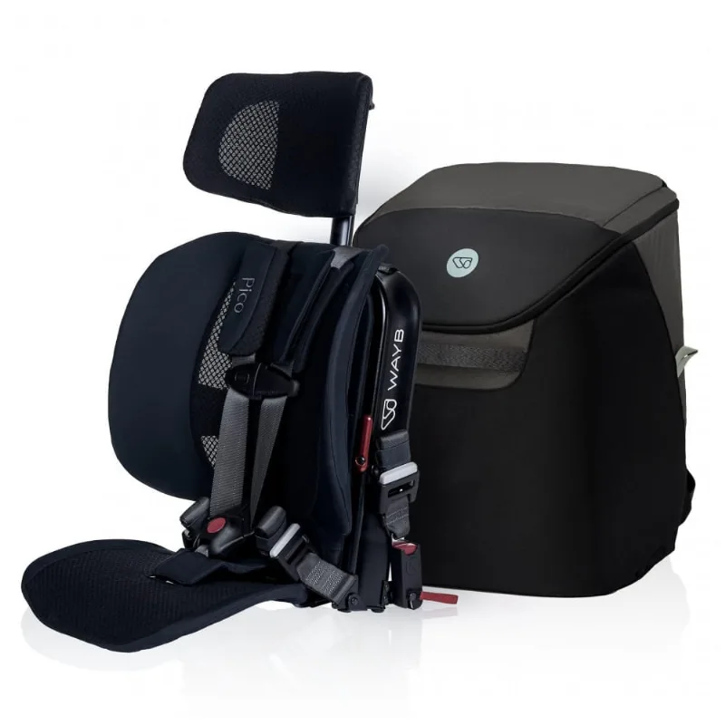 Cadeirinha WAYB Pico Preta e Cinza Portátil Dobrável 12 a 23 kg