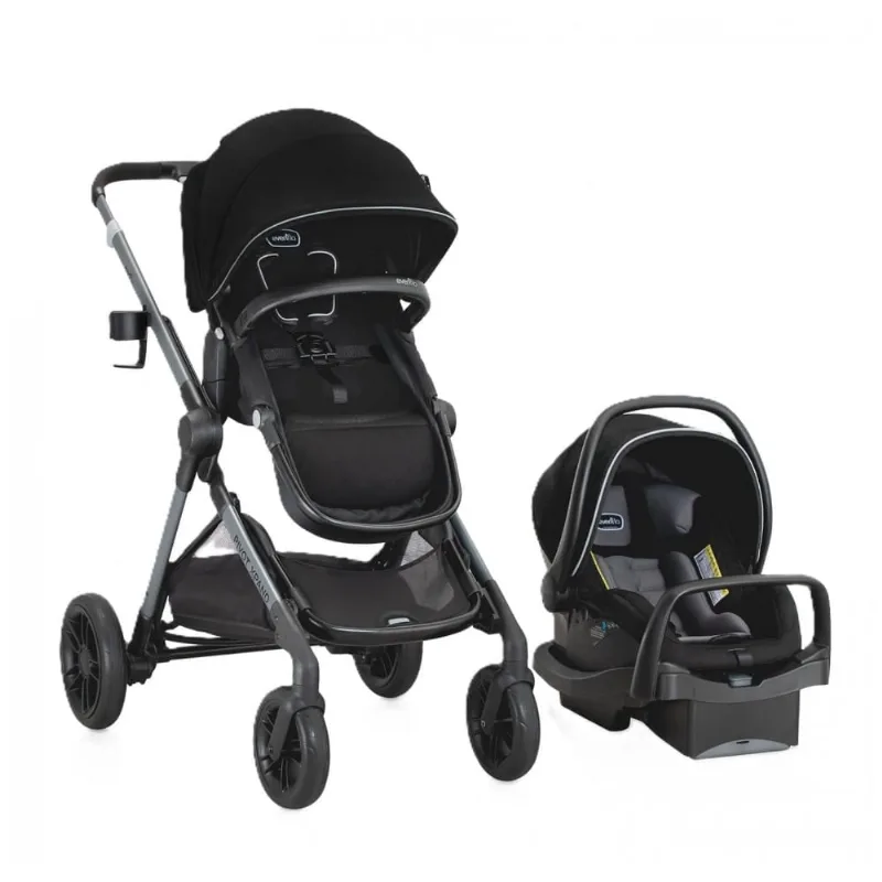 Sistema Evenflo Pivot Xpand Preto com Cadeirinha LiteMax Conversível até 25 kg