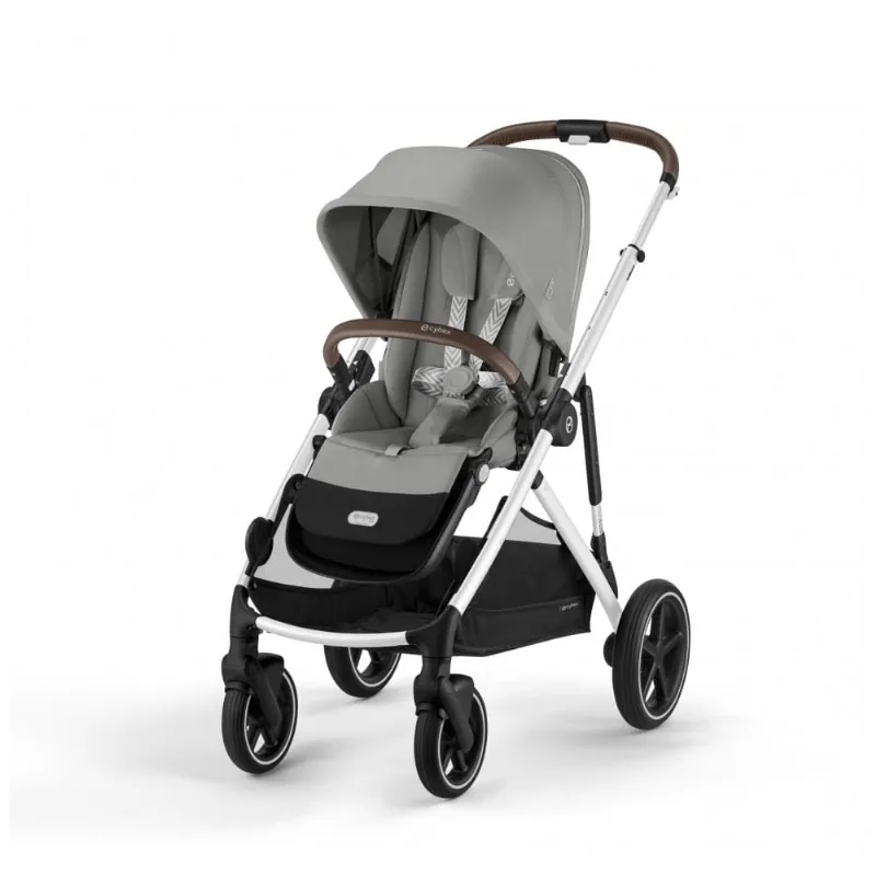 Carrinho Cybex Gazelle S Cinza Pedra Quadro Prateado Conversível Simples para Duplo
